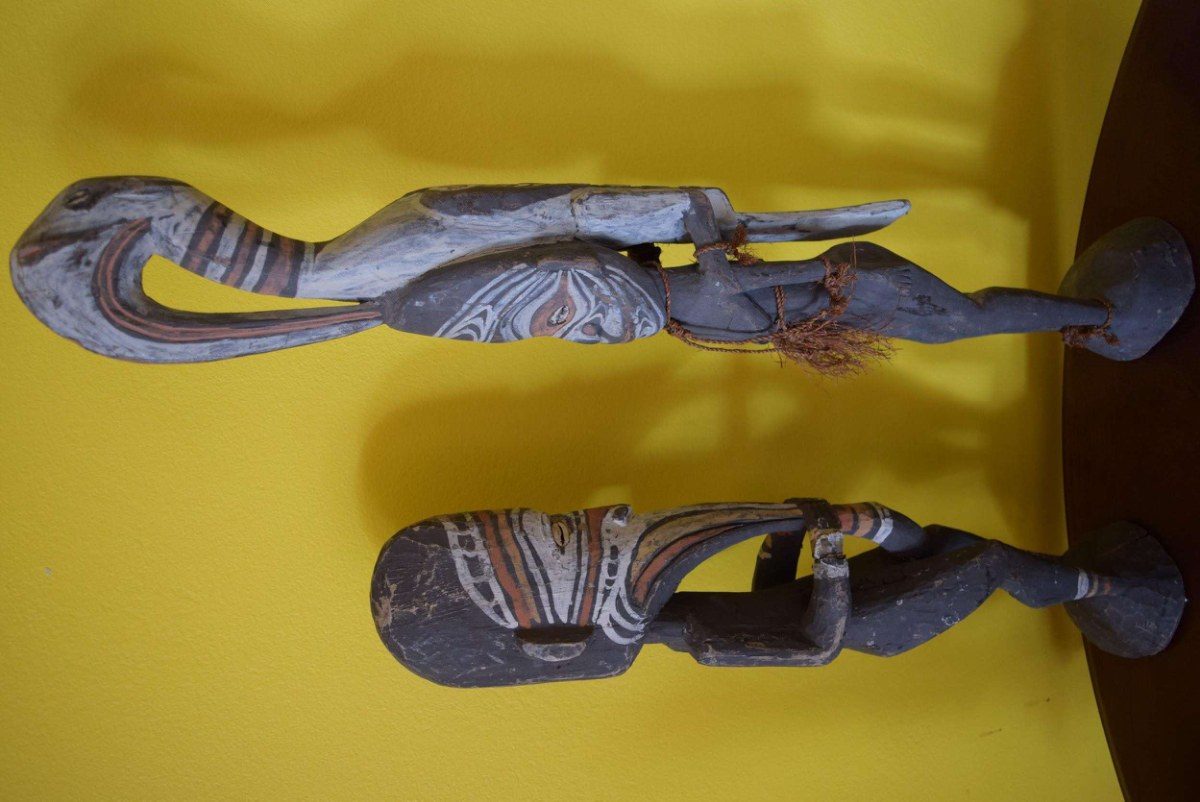 Male and Female Bird Ancestor Statues